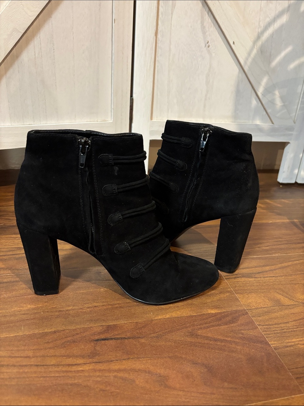 Banana Republic Black Suede Button-Front Ankle Booties - Picture 5 of 7
